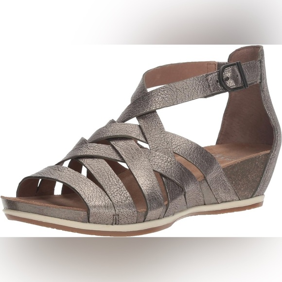 Dansko Women’s Vivian’ Gladiator Sandals Pewter Nappa Size 36 - Picture 3 of 11